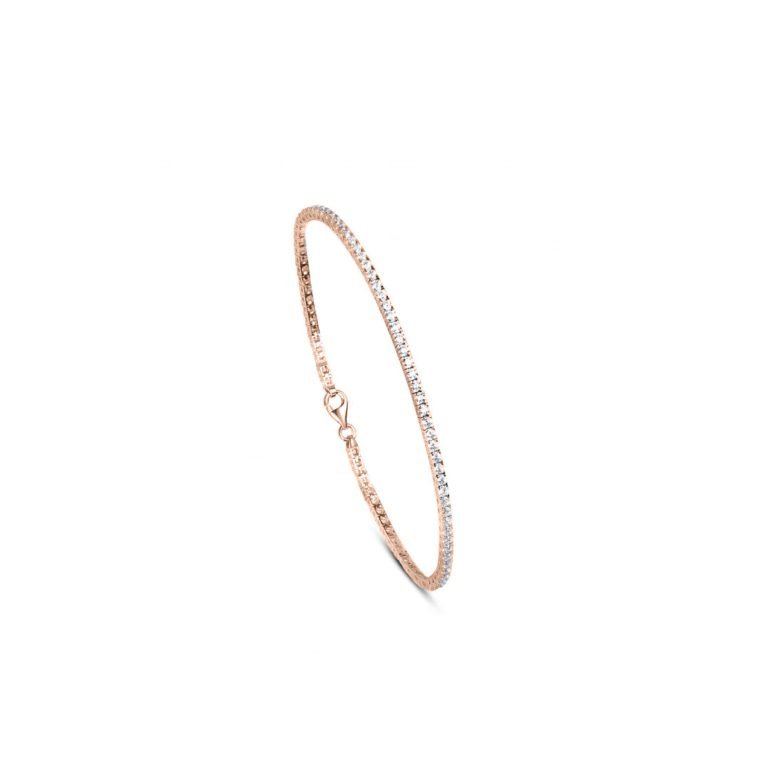 Rose gold bracelet with cubic zirconia