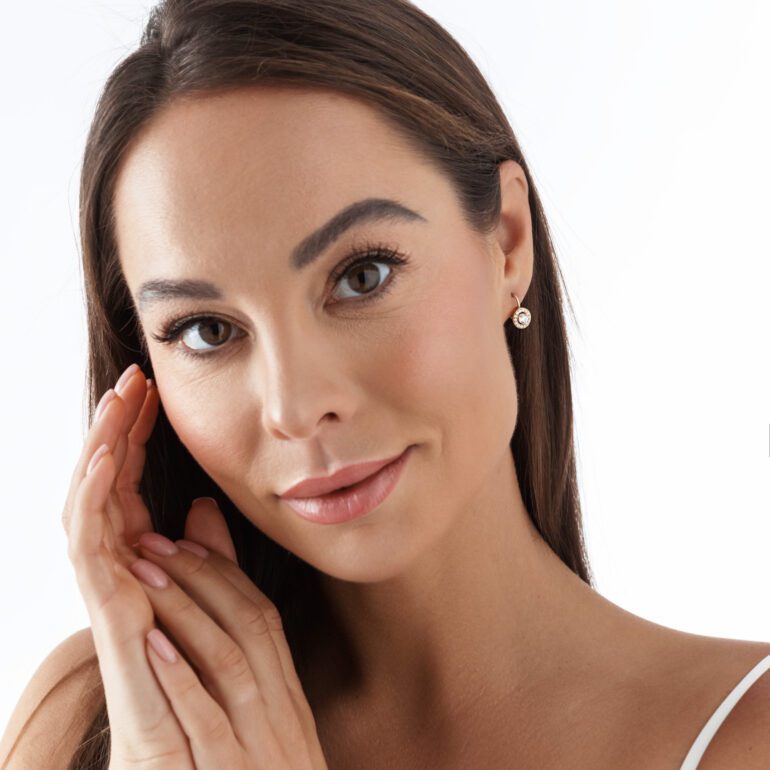 Geltono aukso auskarai su cirkoniais