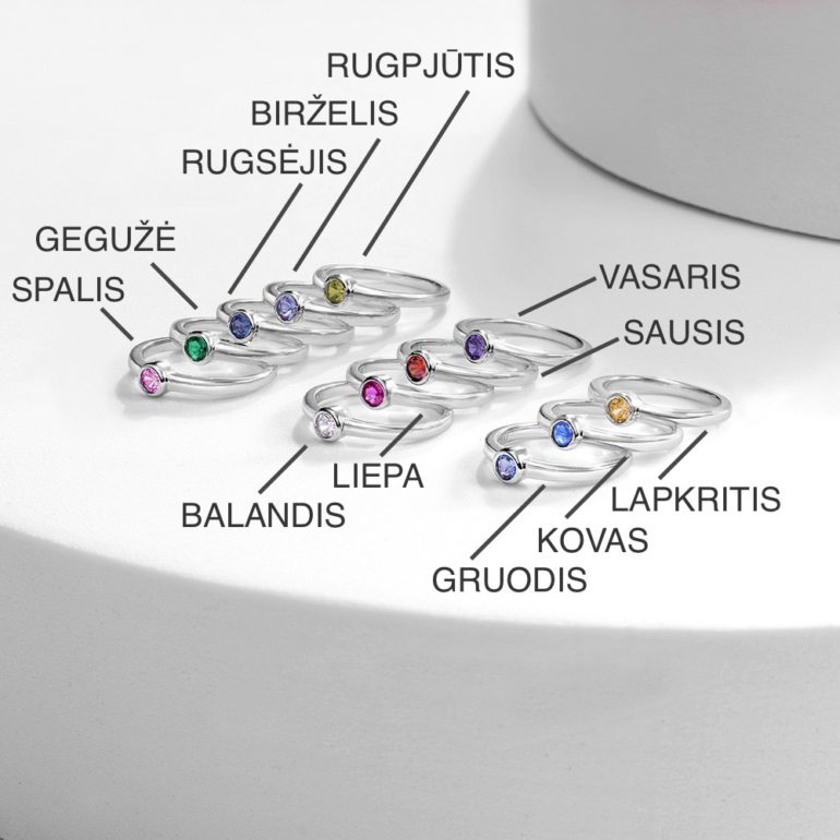 Vaikiškas Sidabrinis Žiedas Su Cirkoniu