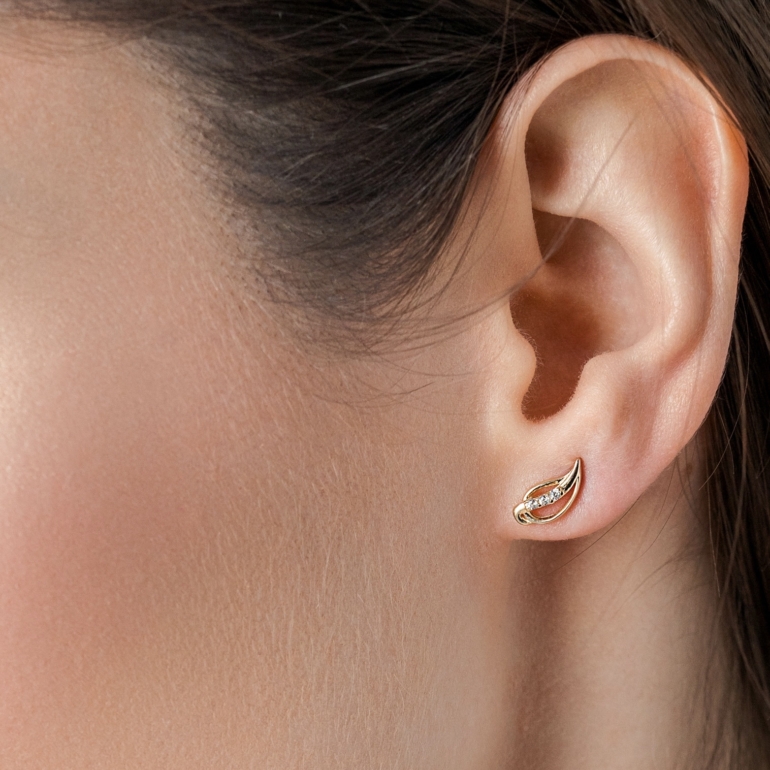 Auksiniai auskarai su cirkoniais