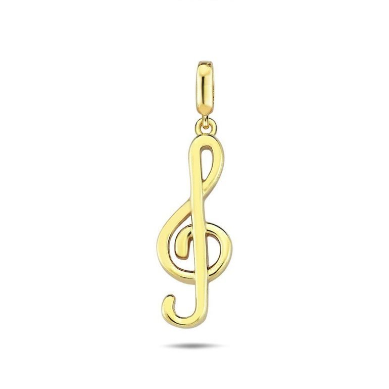 Geltono aukso pakabukas - smuiko raktas