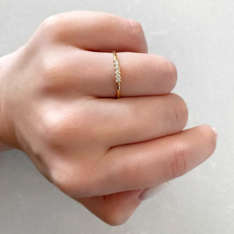 yellow gold ring with diamonds