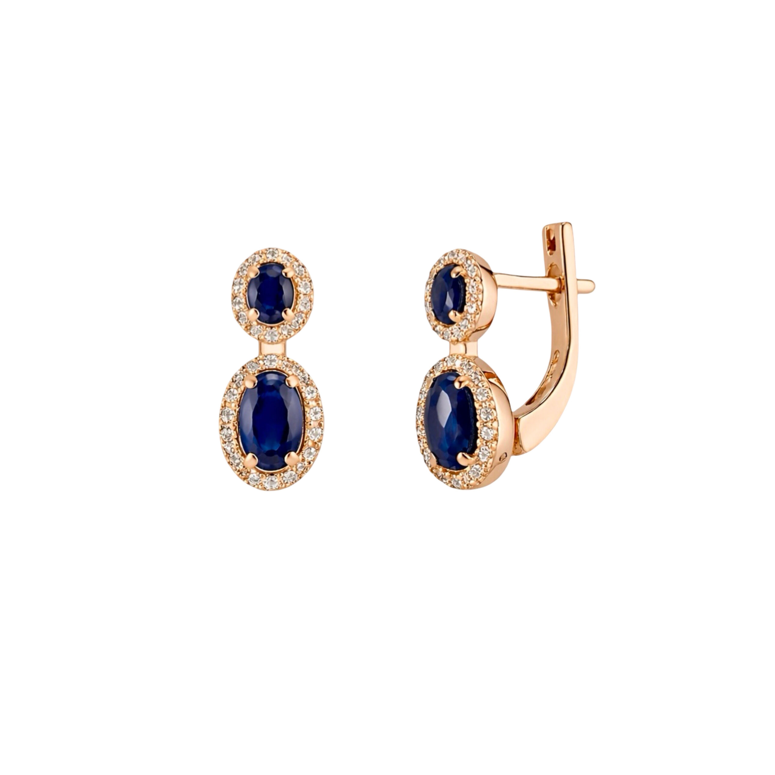 Auksiniai Auskarai Su Safyrais