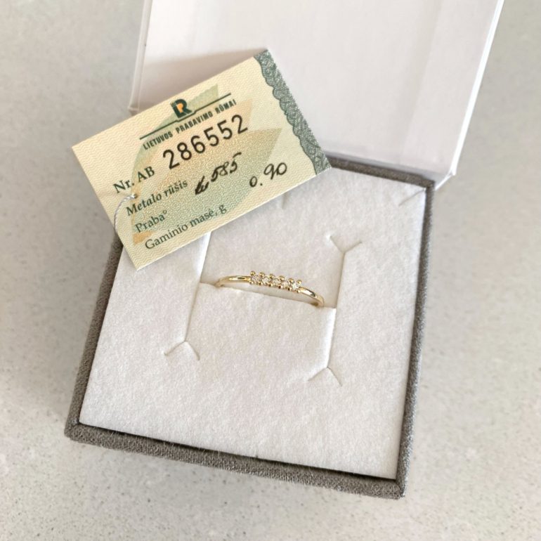 yellow gold ring with diamonds