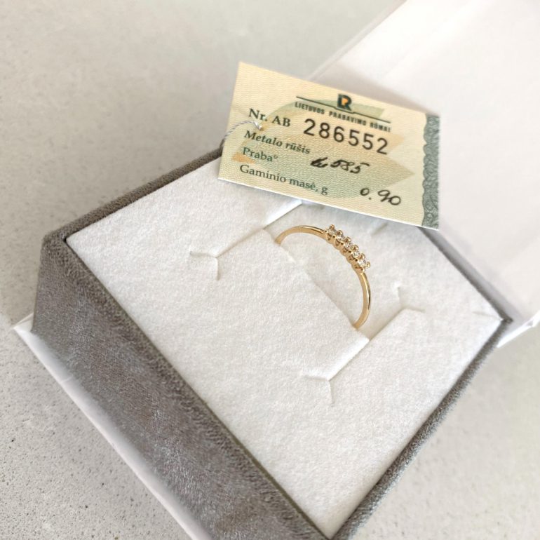 yellow gold ring with diamonds