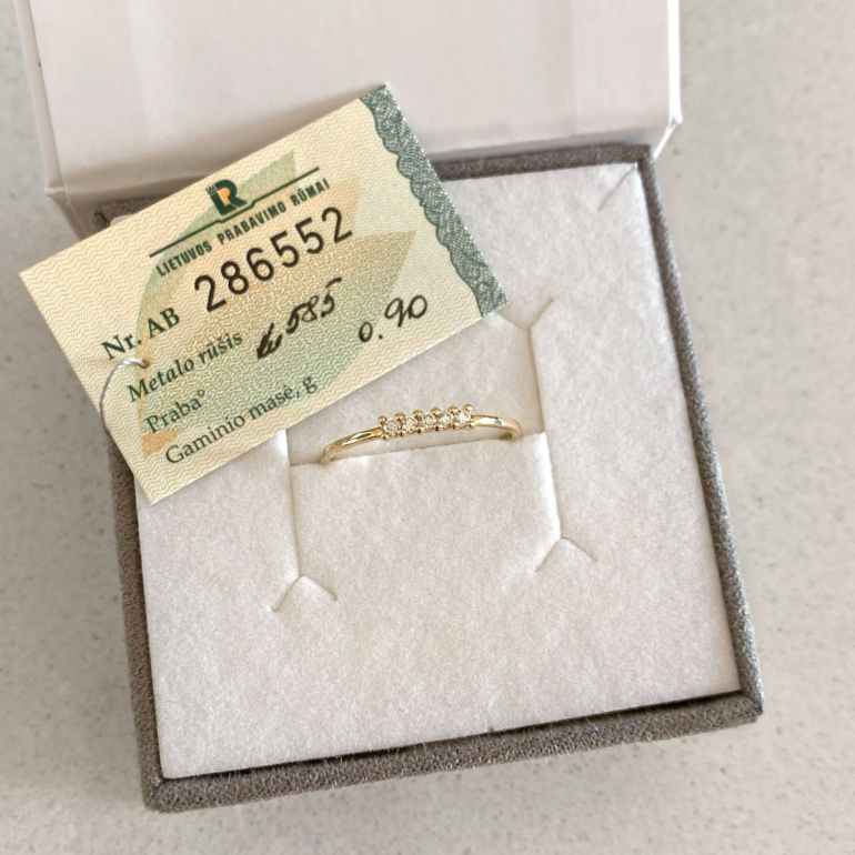 yellow gold ring with diamonds