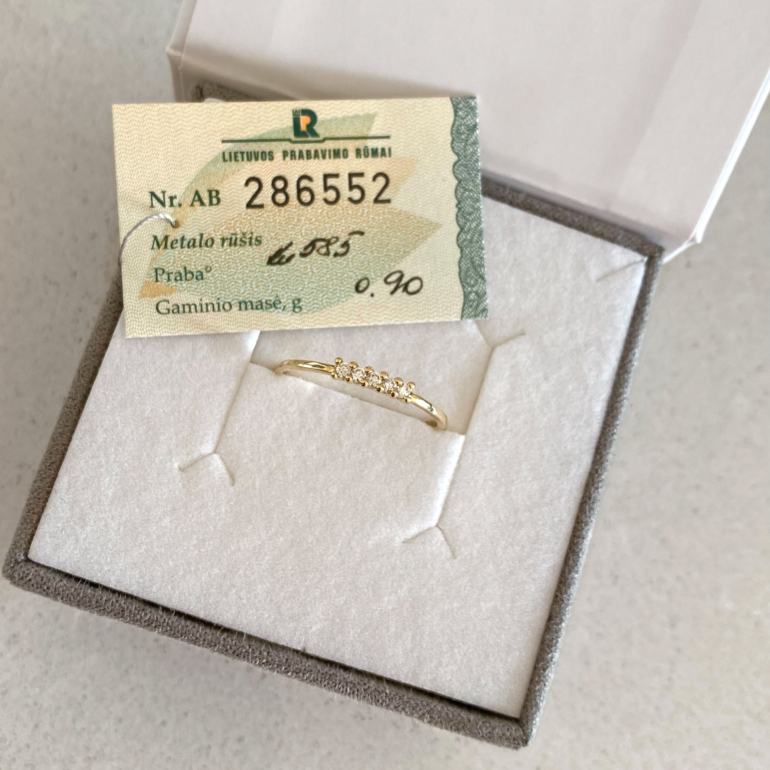 yellow gold ring with diamonds