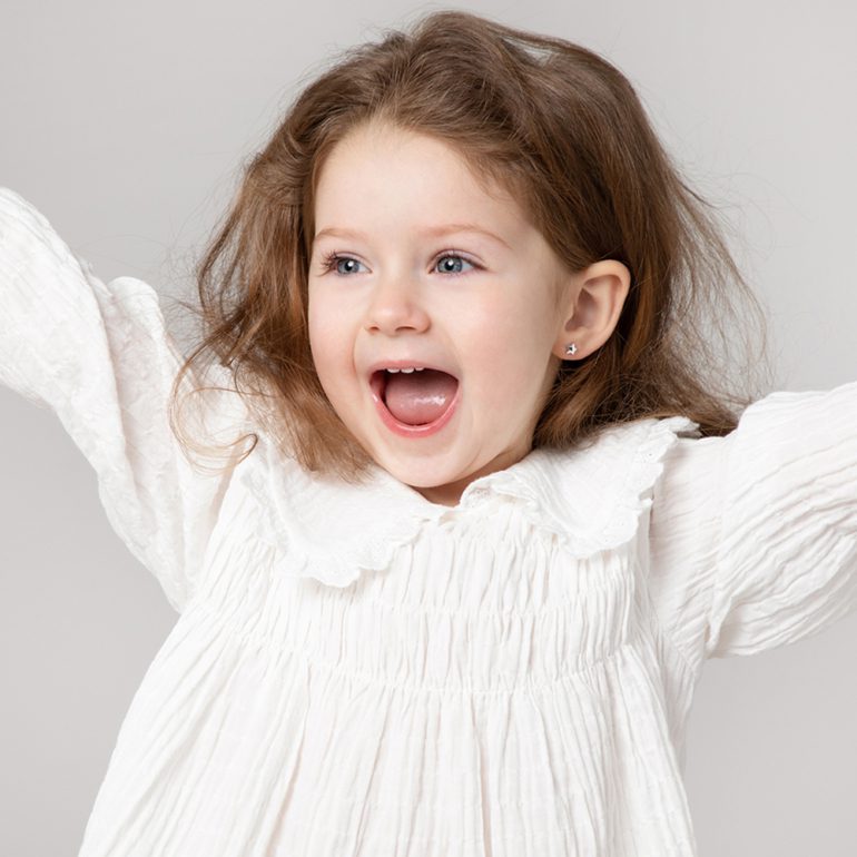 Vaikiški sidabriniai auskarai - žvaigždutės