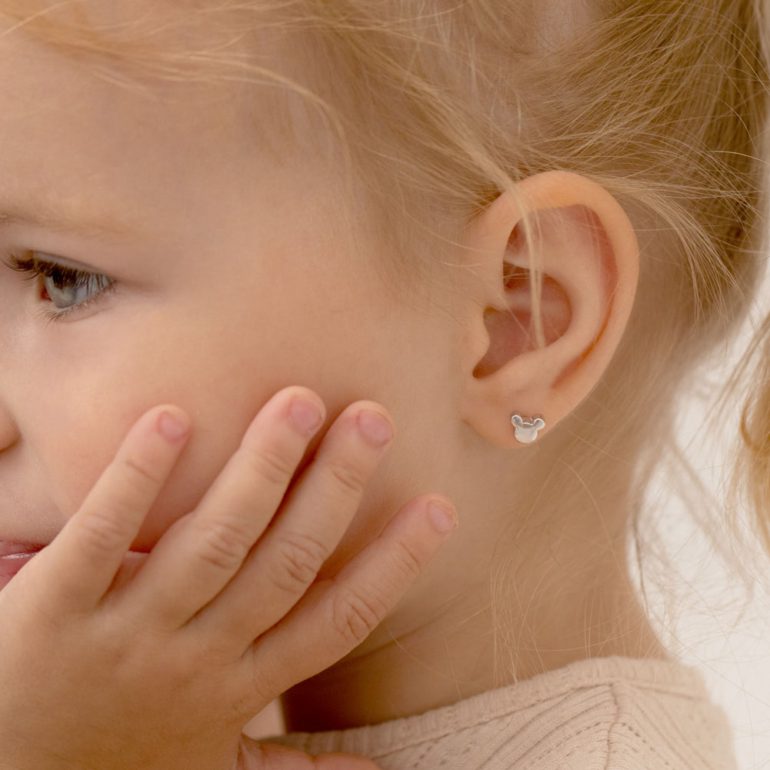 vaikiški sidabriniai auskarai