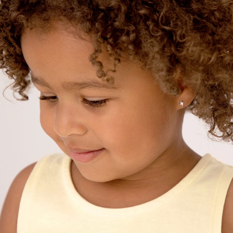 Sterling silver earrings for kids - lightening bolt