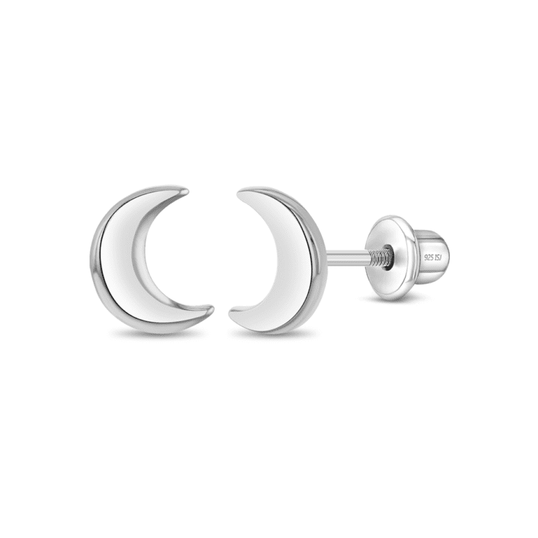 Sterling silver kids earrings - the moon