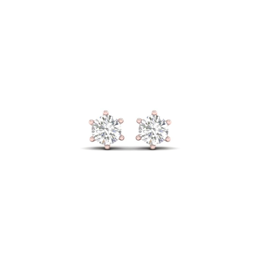 Rose gold stud earrings with diamonds