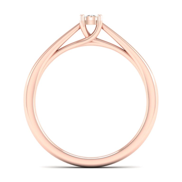 Rose gold engagement ring with diamond