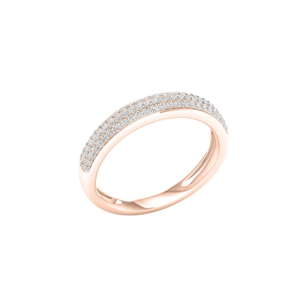 A sparky rose gold ring with diamonds