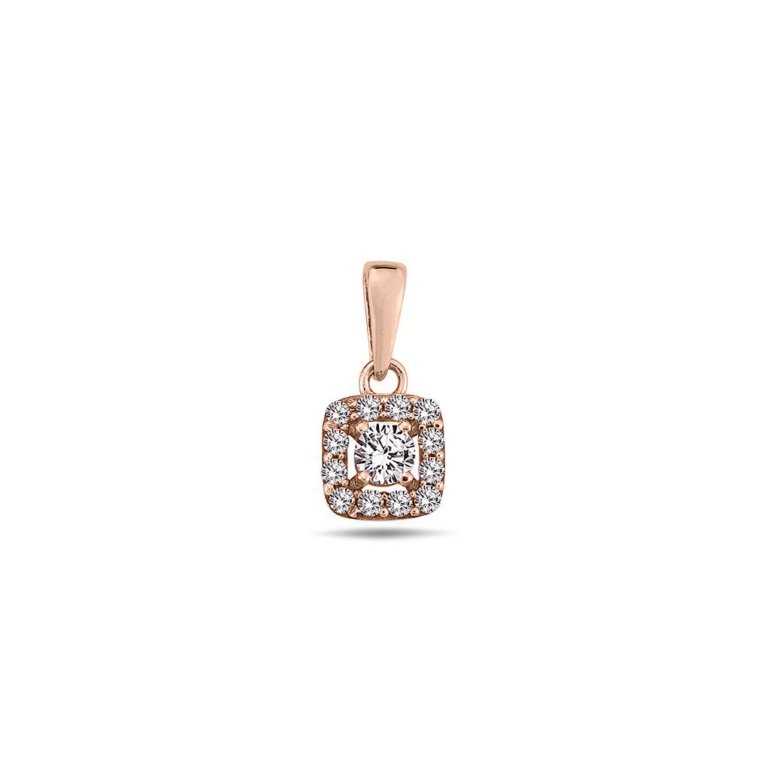 A sparky rose gold pendant with cubic zirconia
