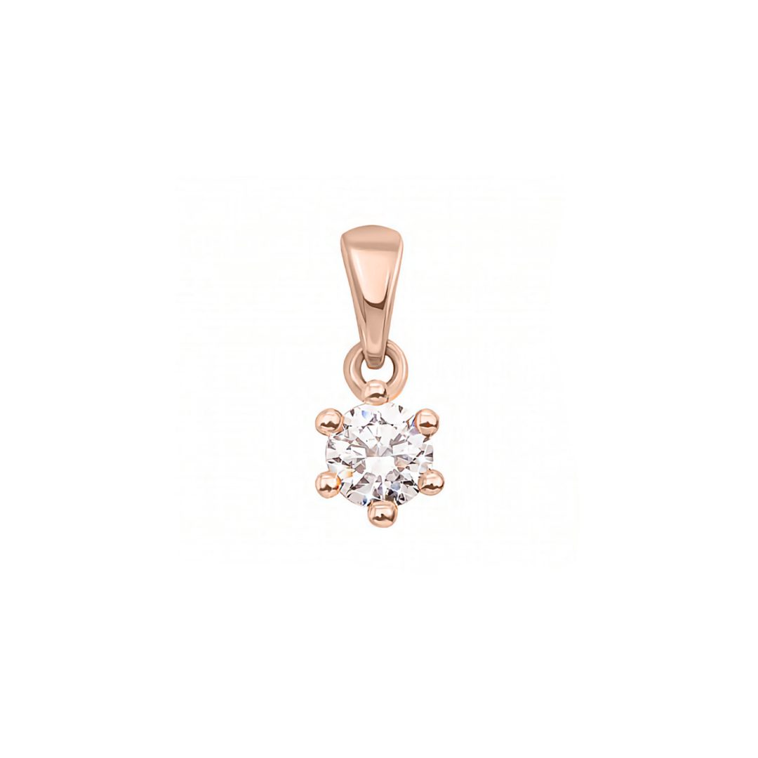 Rose gold pendant with cubic zirconia