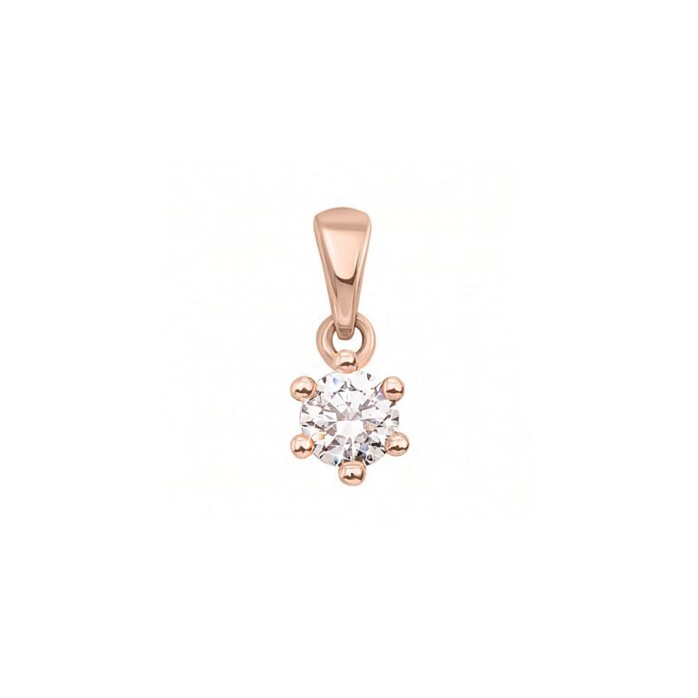 Rose gold pendant with cubic zirconia