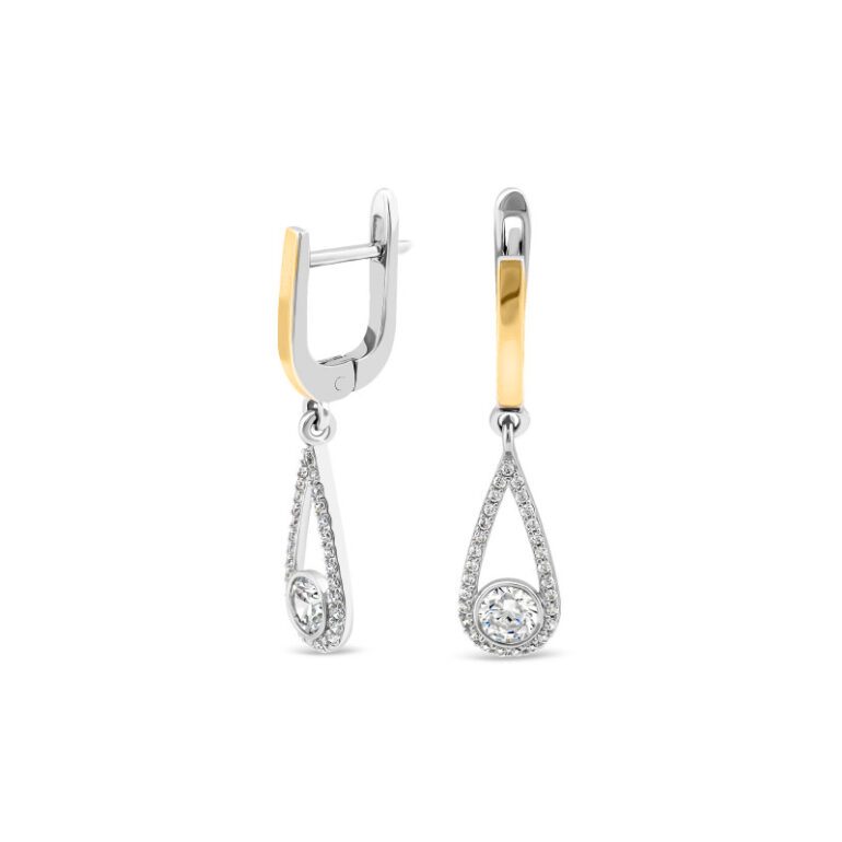 Gold Plated Sterling Silver Earrings With Cubic Zirconia