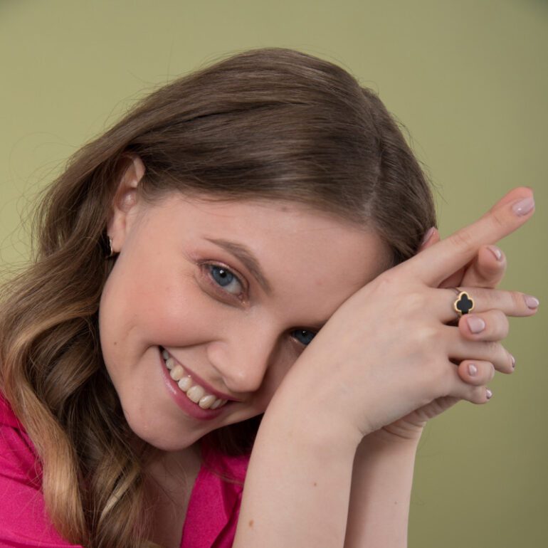 Auksu Dengtas Sidabrinis Žiedas – Keturlapis Dobilas