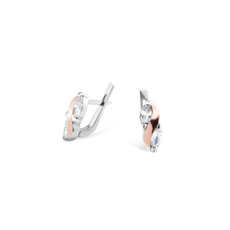 Gold plated sterling silver earrings with cubic zirconia