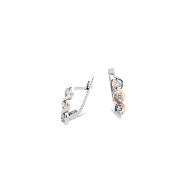 Gold plated sterling silver earrings with cubic zirconia