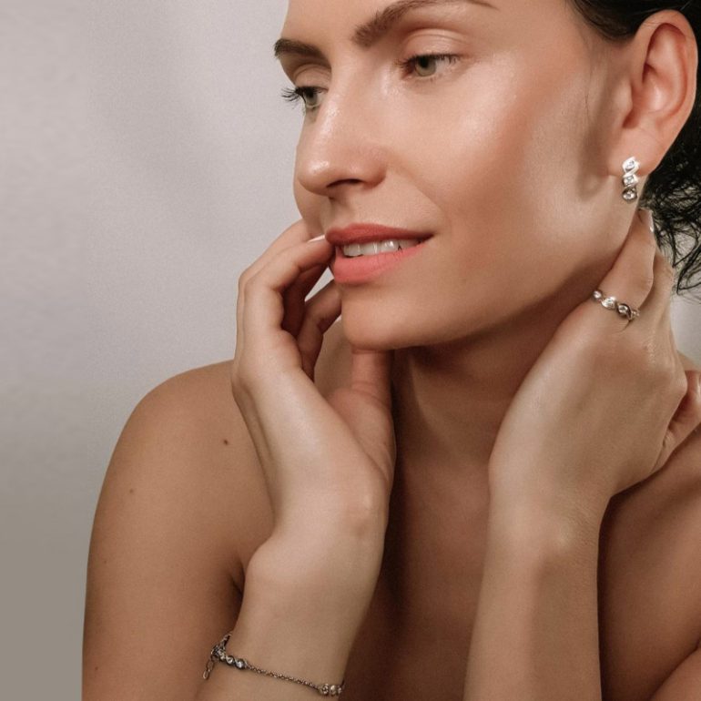 Gold plated sterling silver earrings with cubic zirconia