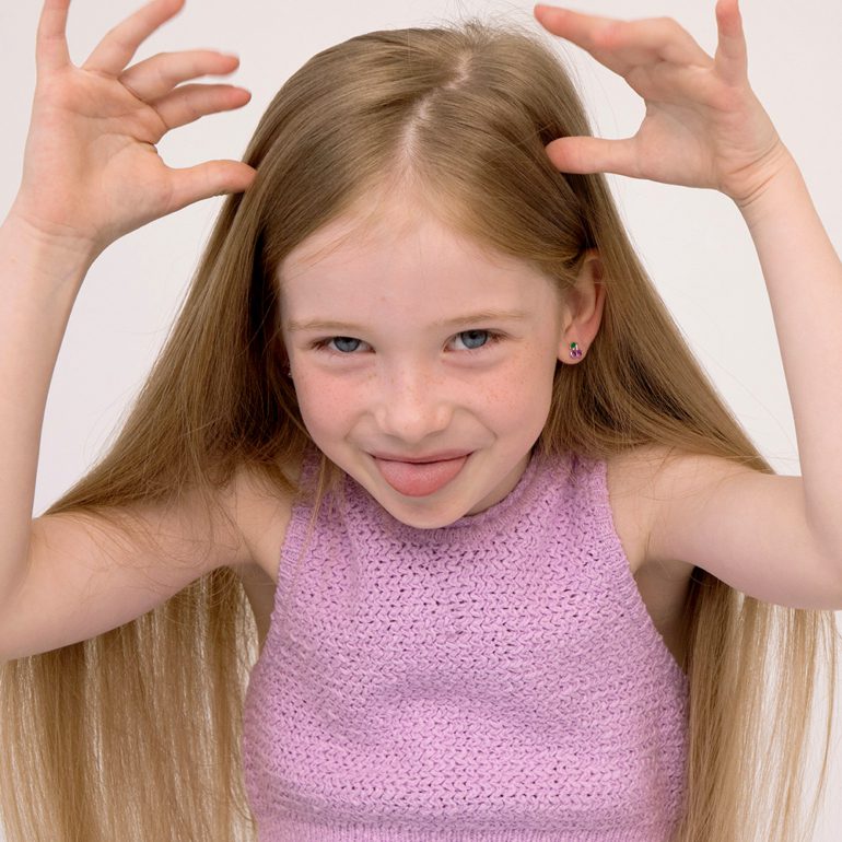 Sterling silver stud earrings with cubic zirconia - cherries