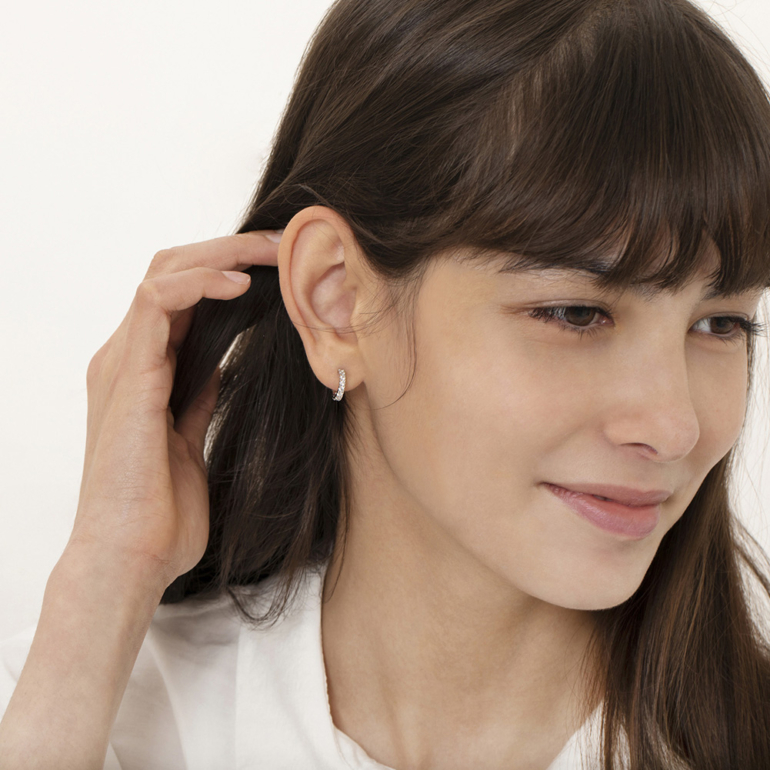 Sterling silver stud earrings for kids with cubic zirconia