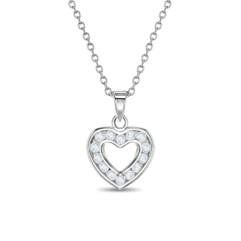 Sterling silver heart necklace for kids