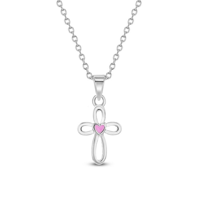 Sterling silver cross necklace for kids