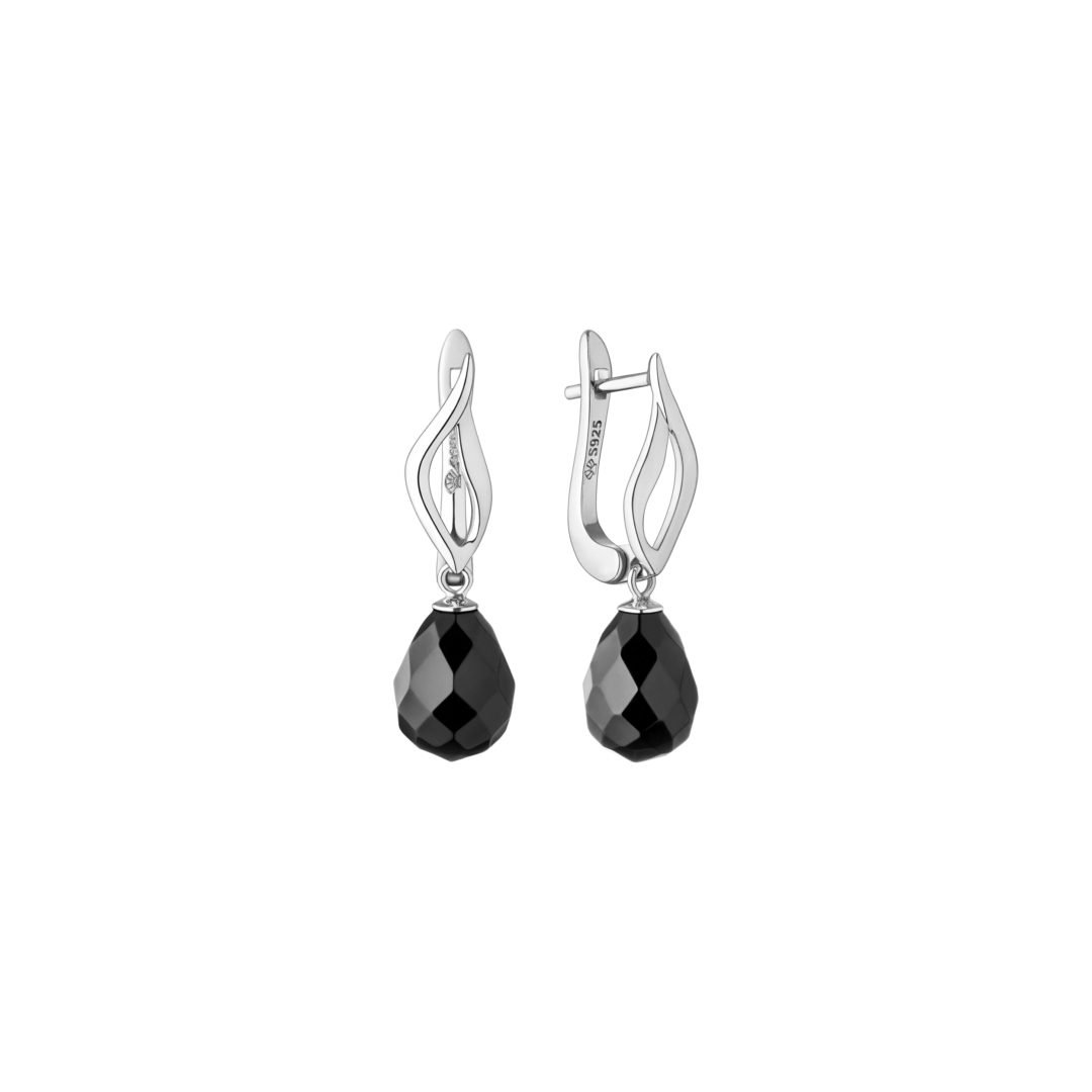 Sterling silver earrings with onyx