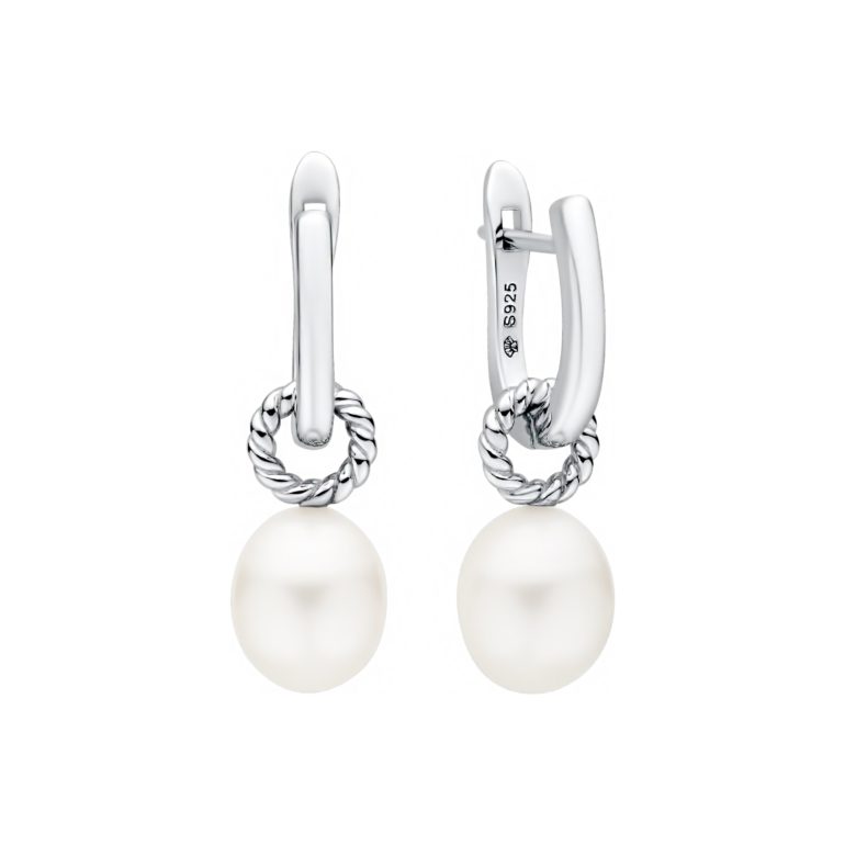 Sterling silver earrings with pearls