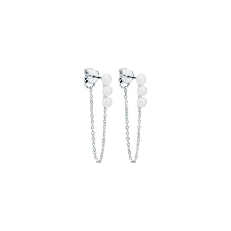 Sterling silver stud earrings with pearls