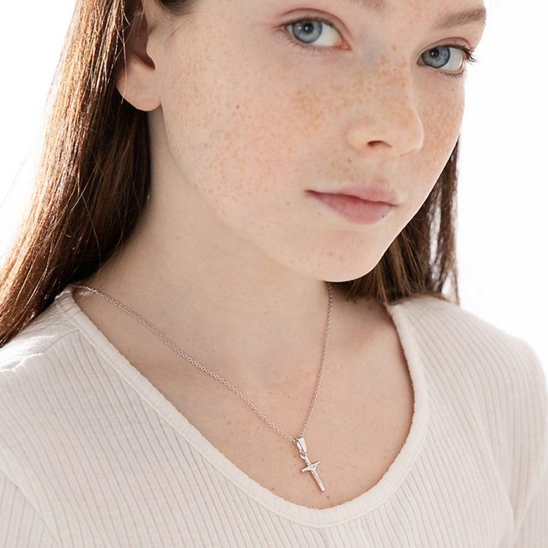 Sterling silver cross necklace