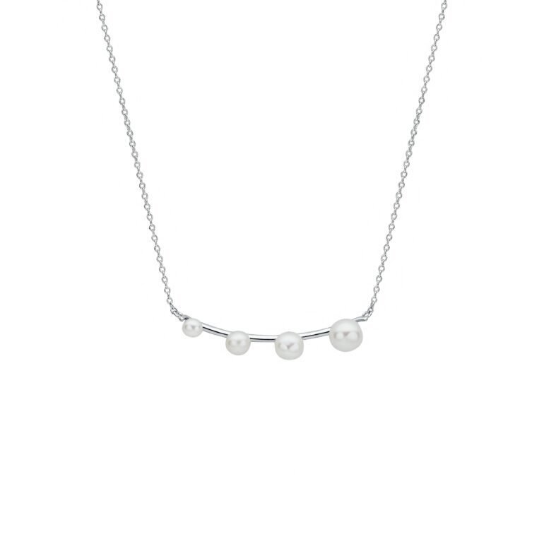 Sterling silver necklace with pearls