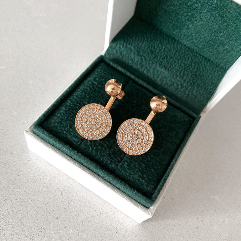 Auksiniai Auskarai Su Cirkoniais