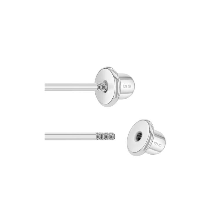 Sidabriniai užsukamų auskarų galiukai