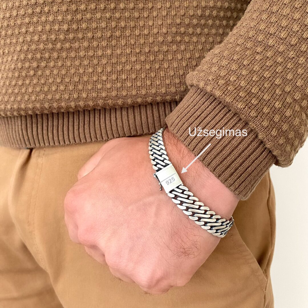 A modern matt finish sterling silver bracelet for men