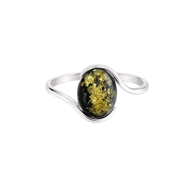 Sterling Silver Ring With Amber