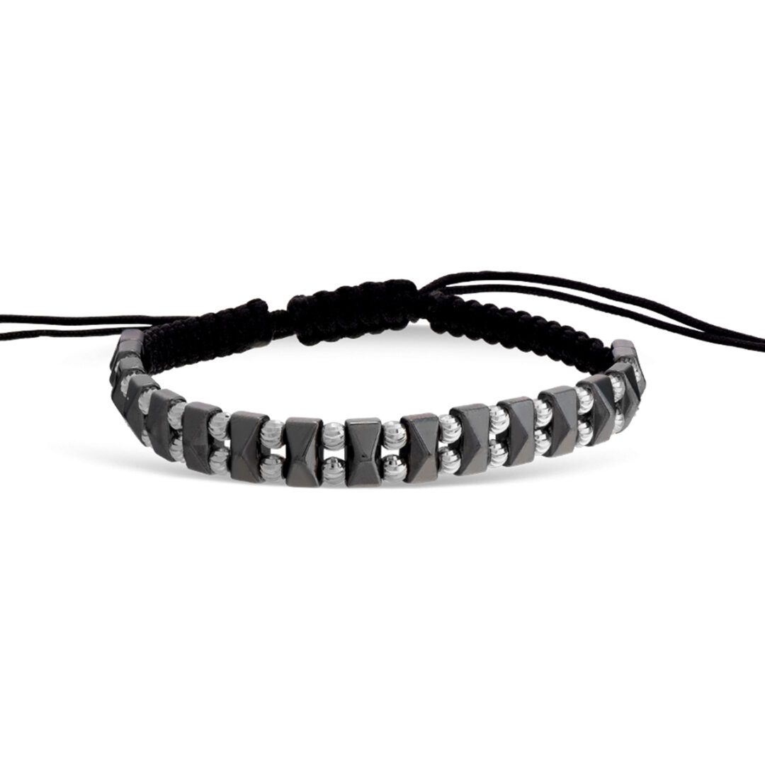 Sterling silver bracelet with hematite