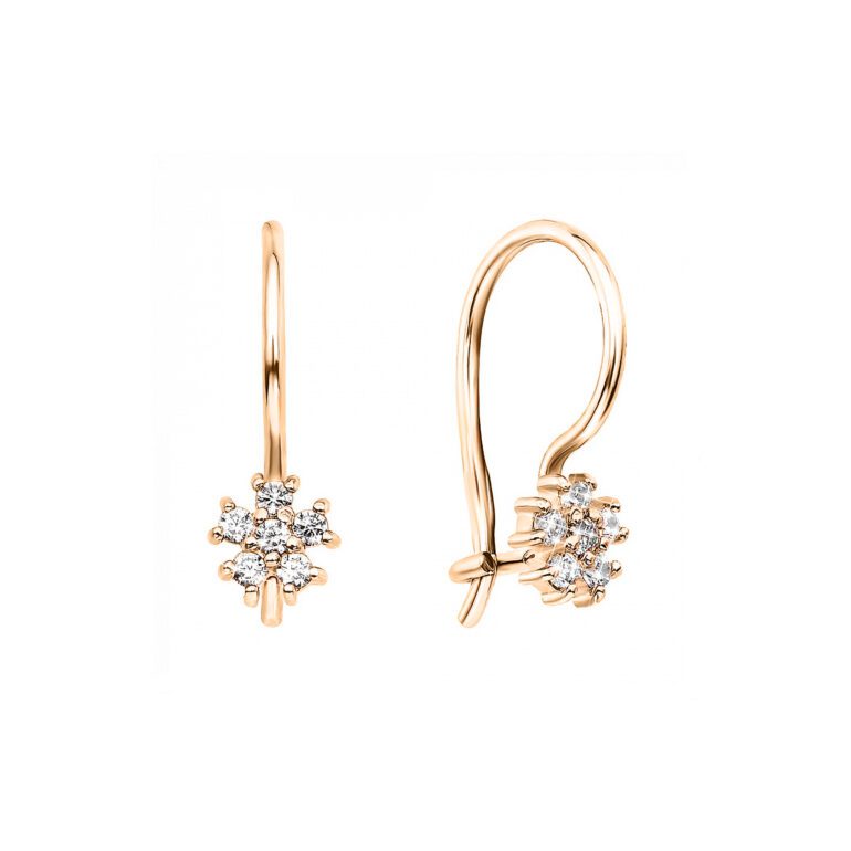 Rose gold earrings with cubic zirconia