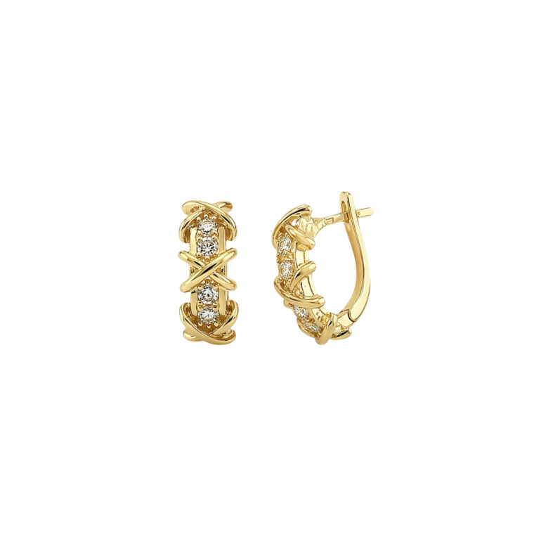Yellow Gold Earrings With Cubic Zirconia