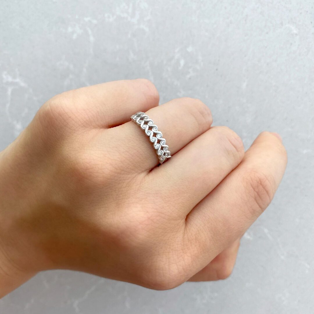 Sterling silver ring with cubic zirconia