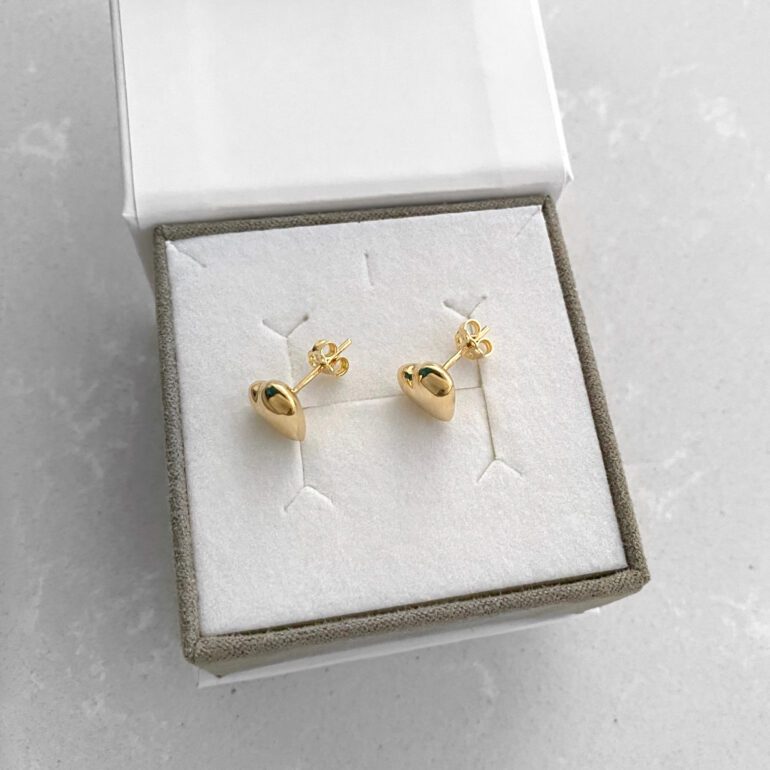 Geltono aukso adatiniai auskarai - Širdelės