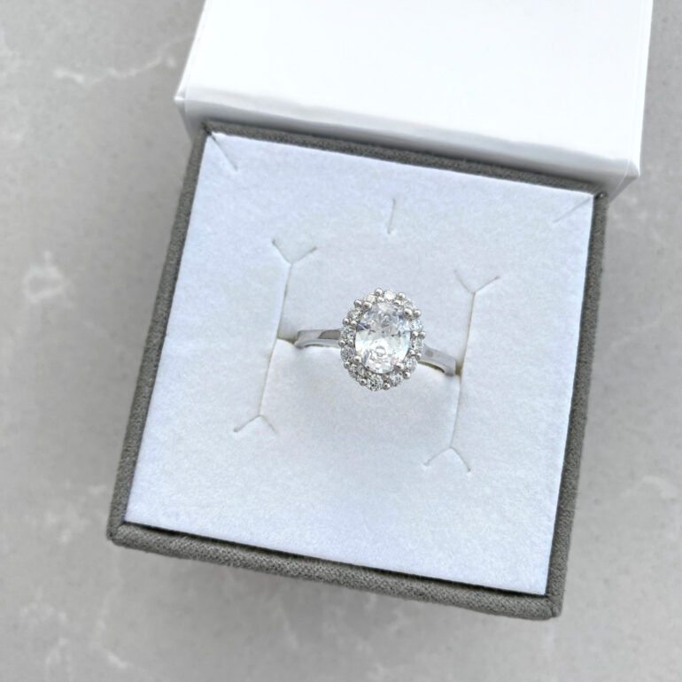 Sterling silver ring with cubic zirconia