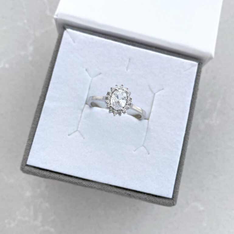 Sterling silver ring with cubic zirconia