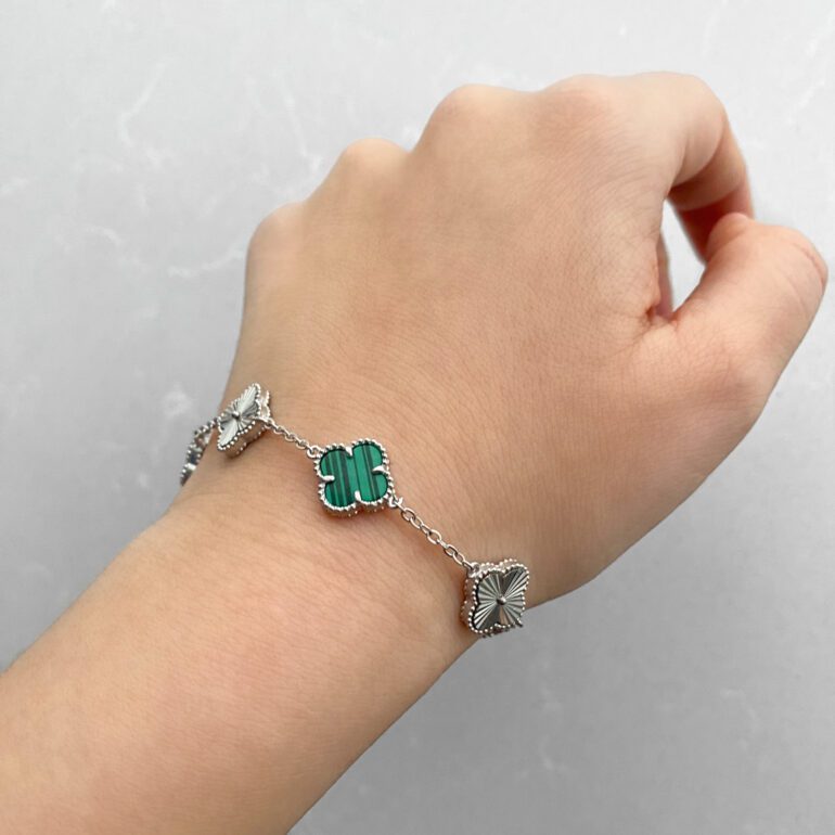 Sterling silver bracelet - Four-leaf clover