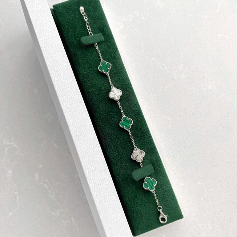 Sterling silver bracelet - Four-leaf clover