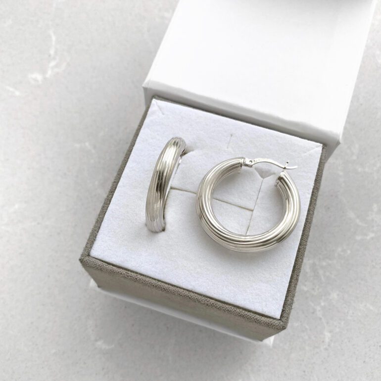 Sterling silver hoop earrings