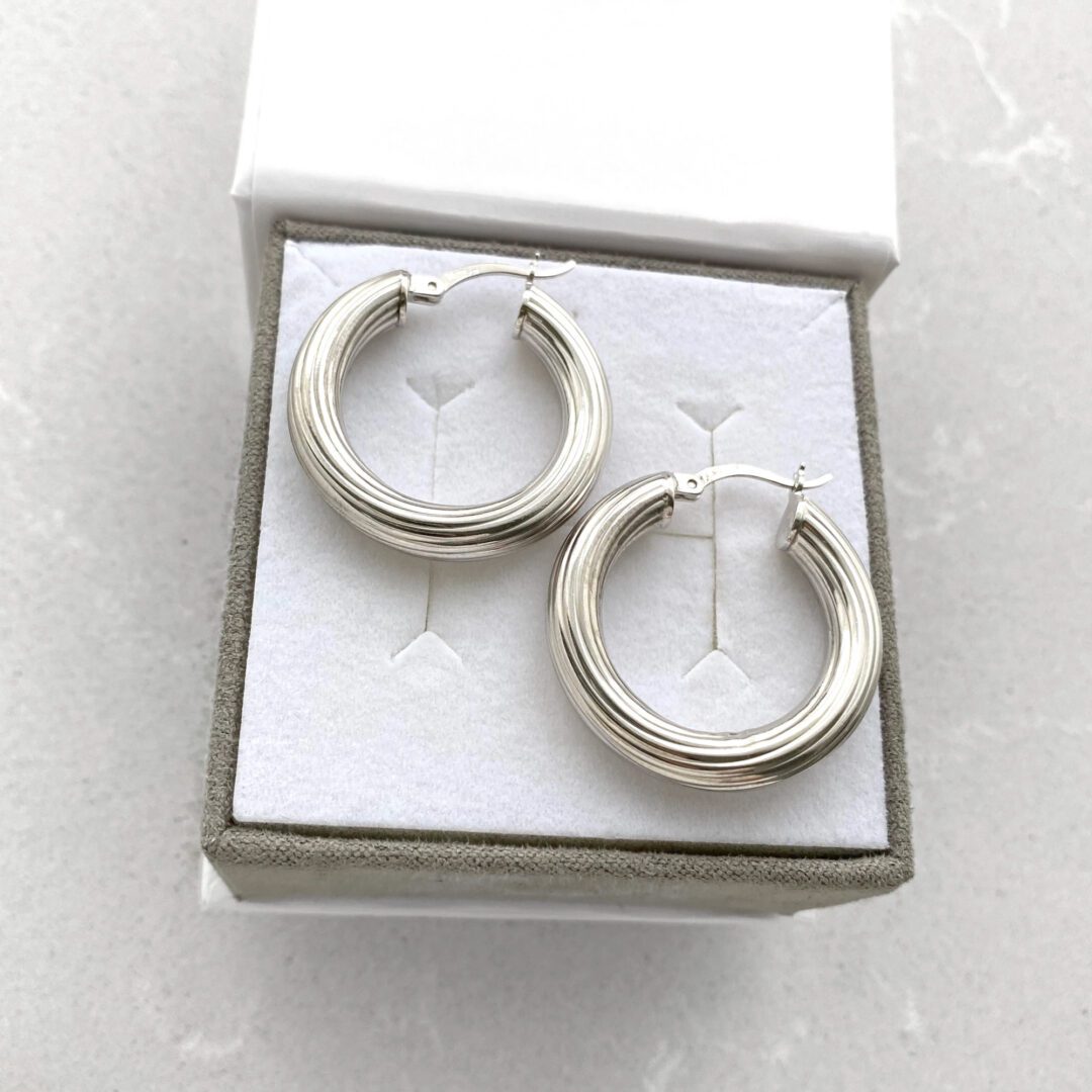 Sterling silver hoop earrings